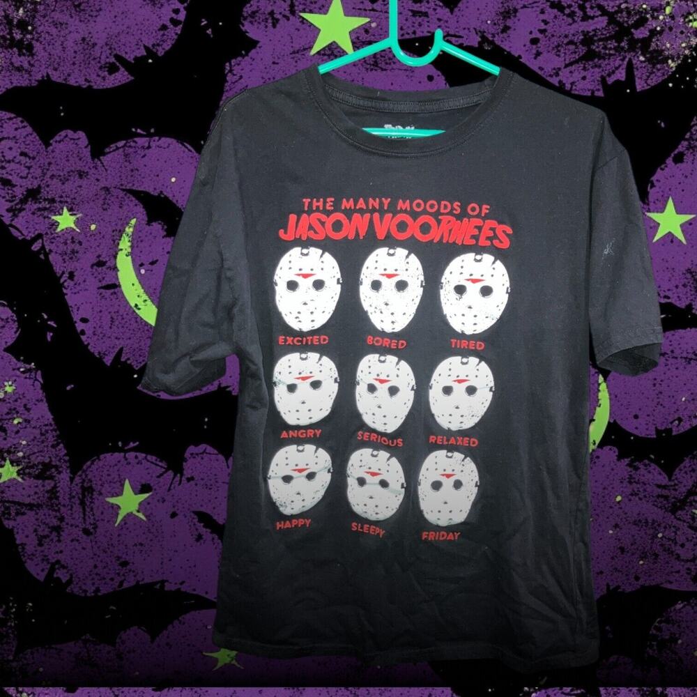 NLP The Many Moods Of Jason Voorhees Friday The 13th Graphics Tee Size L!